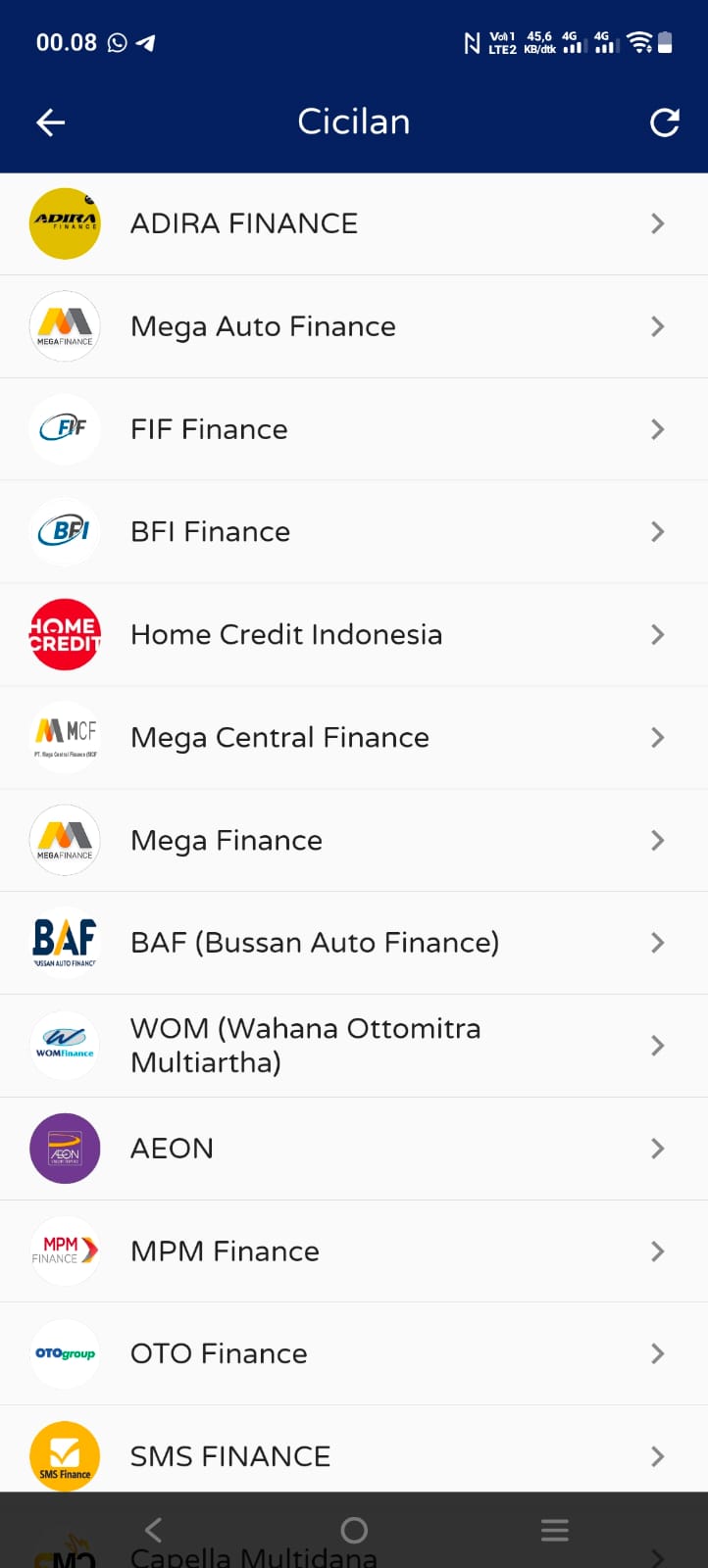 Menu Pendaftaran Agen